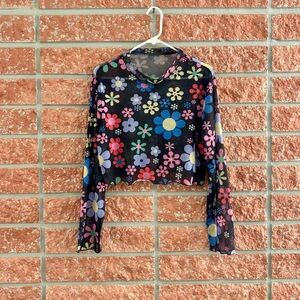 🌟 Floral Mesh Long Sleeve Top